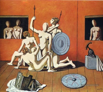 gladiateurs Giorgio de Chirico surréalisme métaphysique Peinture à l'huile